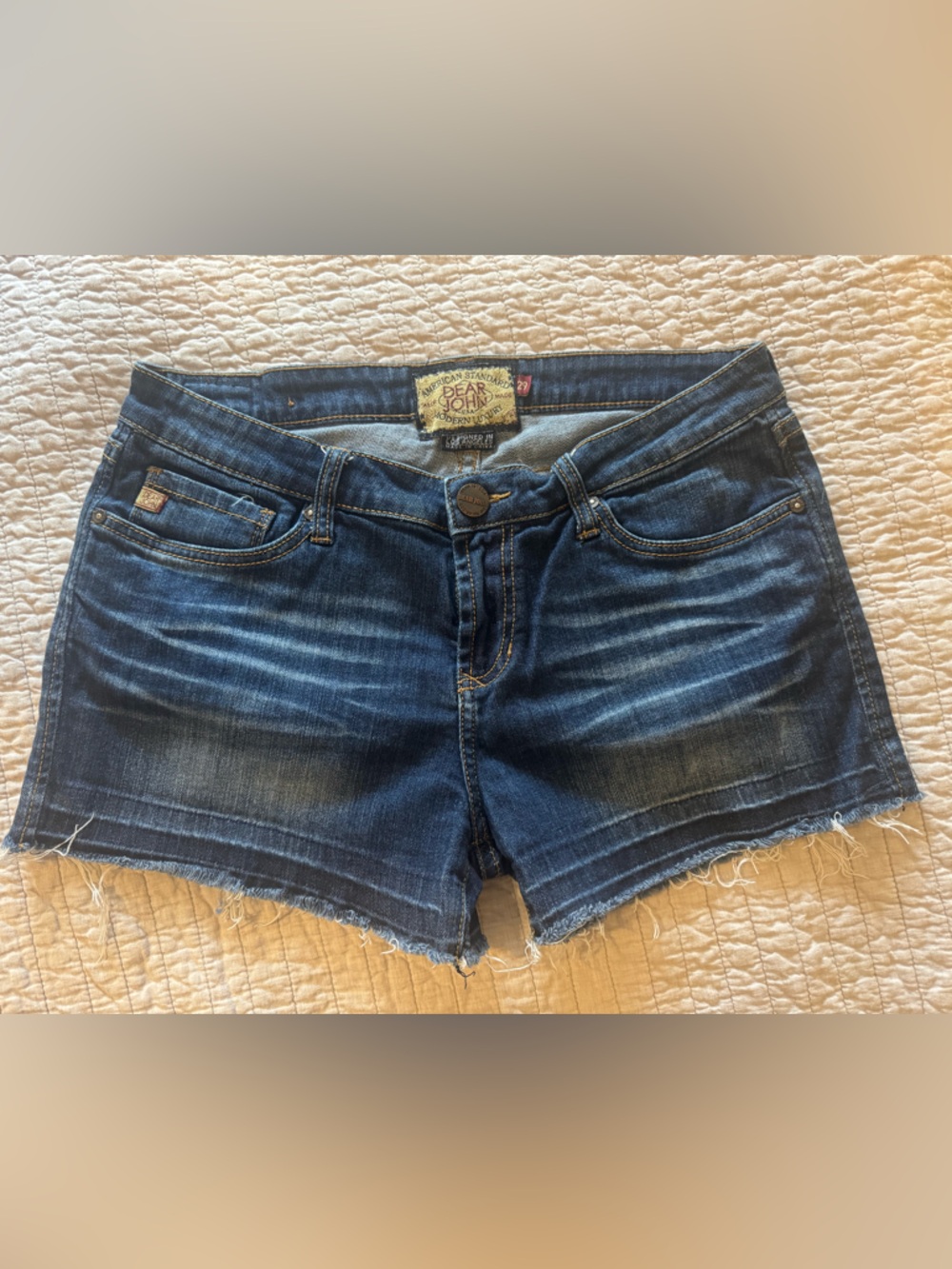 Dear John Indigo Distressed Denim Cutoff Shorts